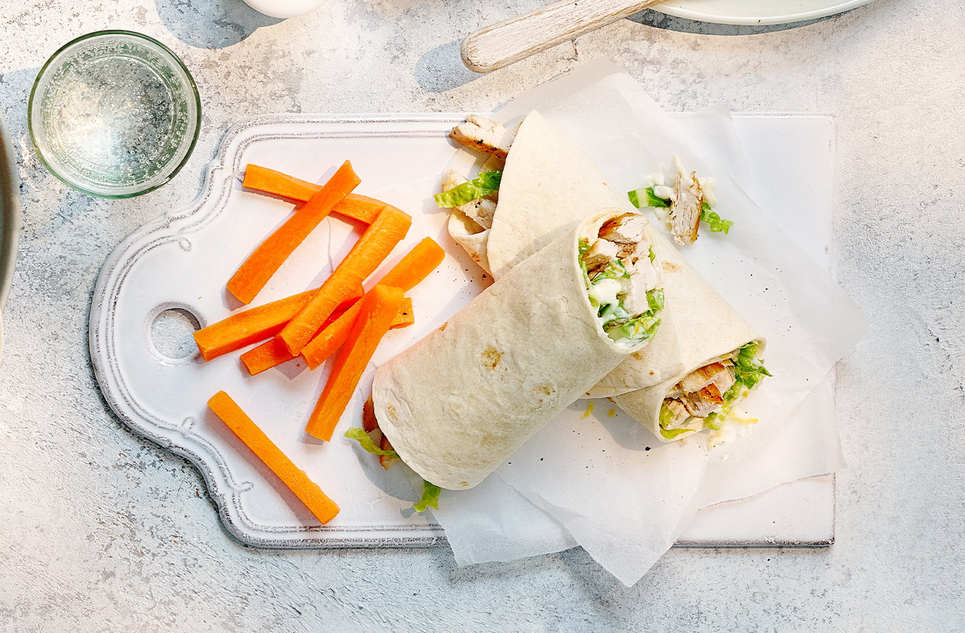 Kids' chicken Caesar wrap