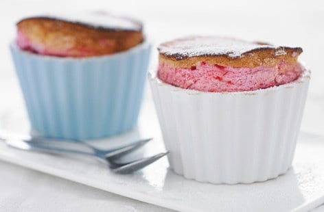 Image of "Raspberry and strawberry soufflé"