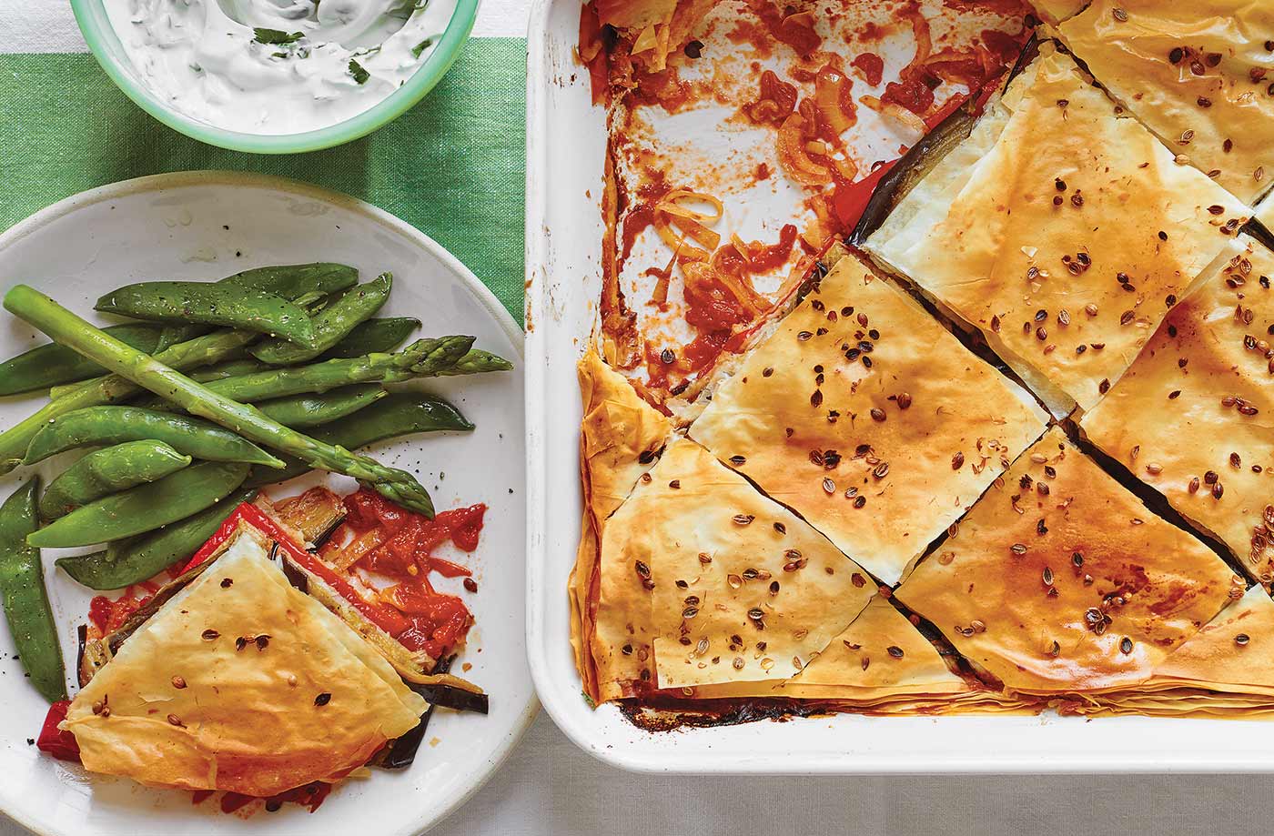 Pepper and aubergine baklava