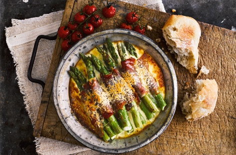 Asparagus and prosciutto bake