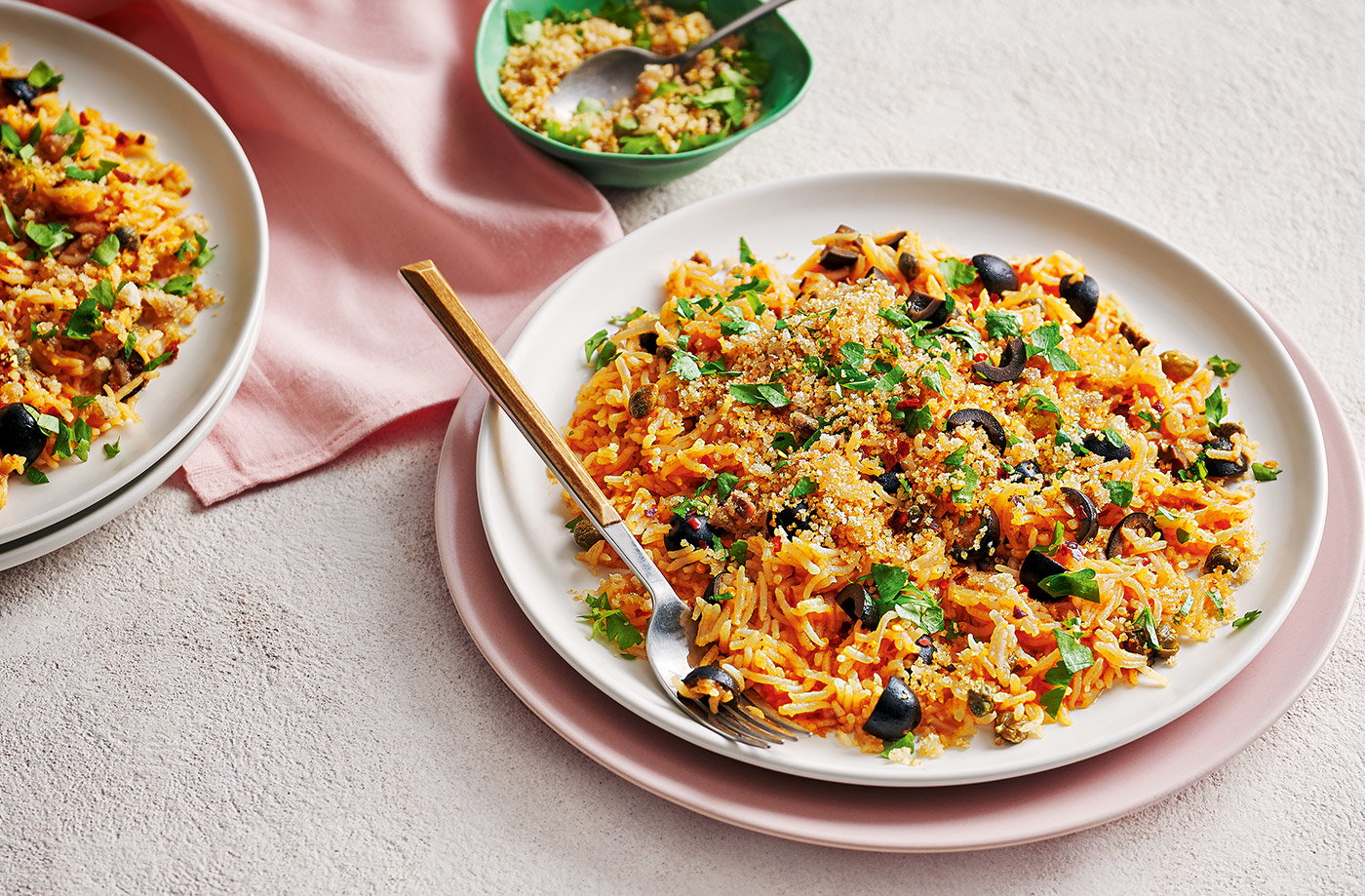 Storecupboard puttanesca rice