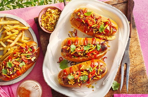 Image of "Indian-inspired hot dogs"