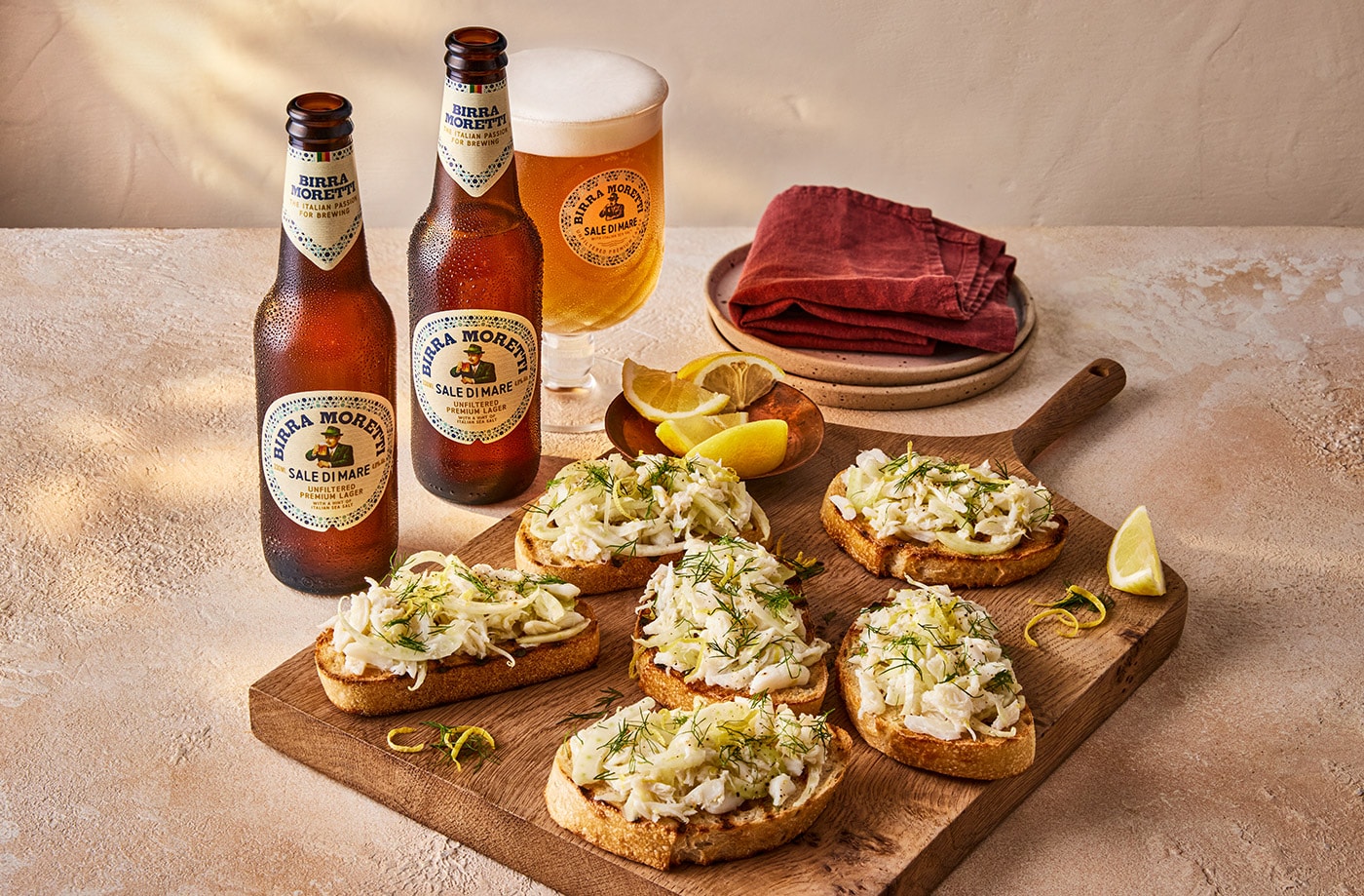 Crab and fennel bruschetta
