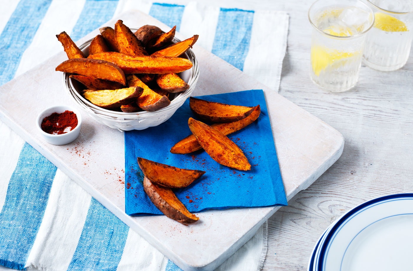 Spiced sweet potato with paprika and cayenne pepper
