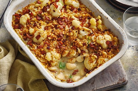 Image of "Cauliflower cheese and bean bake"