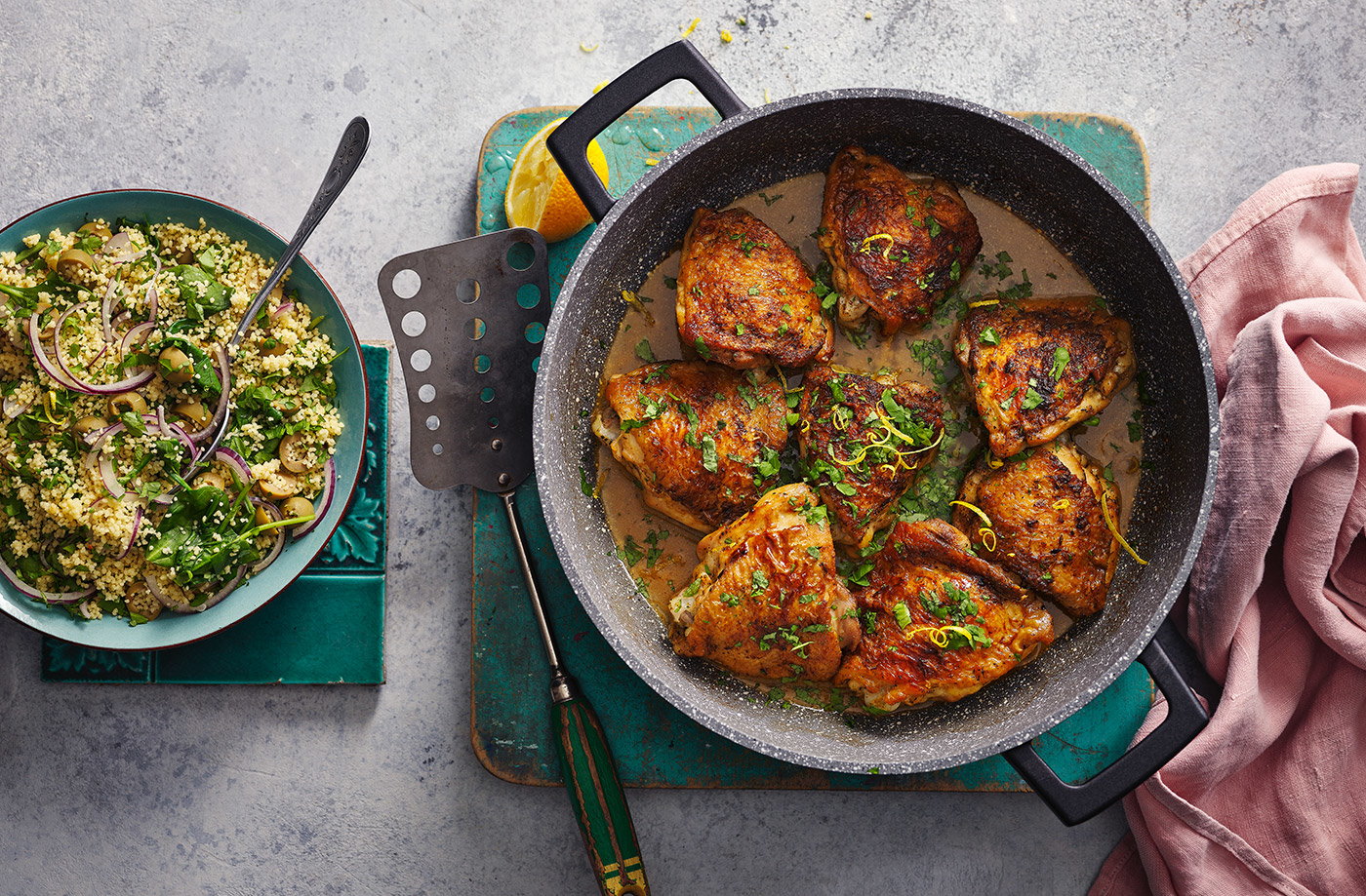Moroccan-style braised chicken thighs