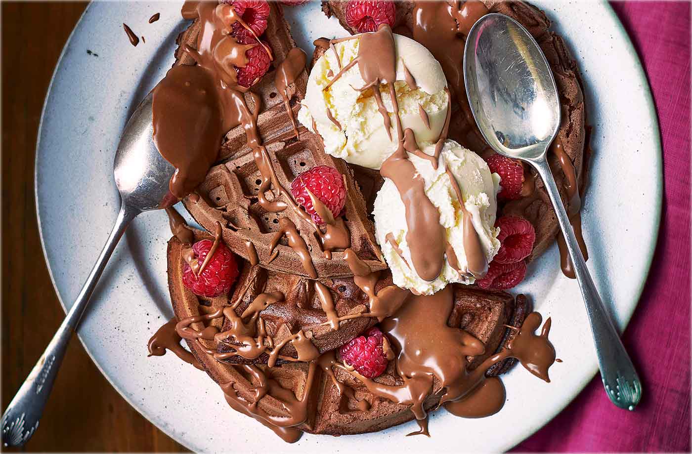 Chocolate sharing waffles