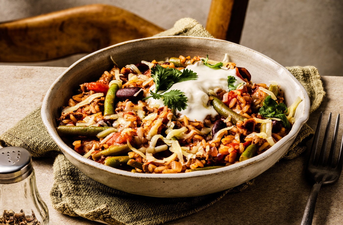 Brazilian-style beef with rice