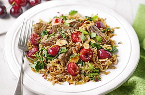 Image of "One-pot lamb and cherry pilaf"