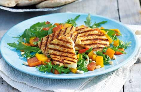 Image of "Grilled halloumi and roasted pepper salad"