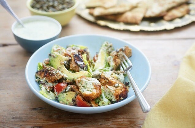 Tandoori chicken and whole grain salad