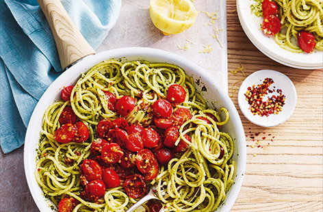 Image of "Tomato and pesto spaghetti"