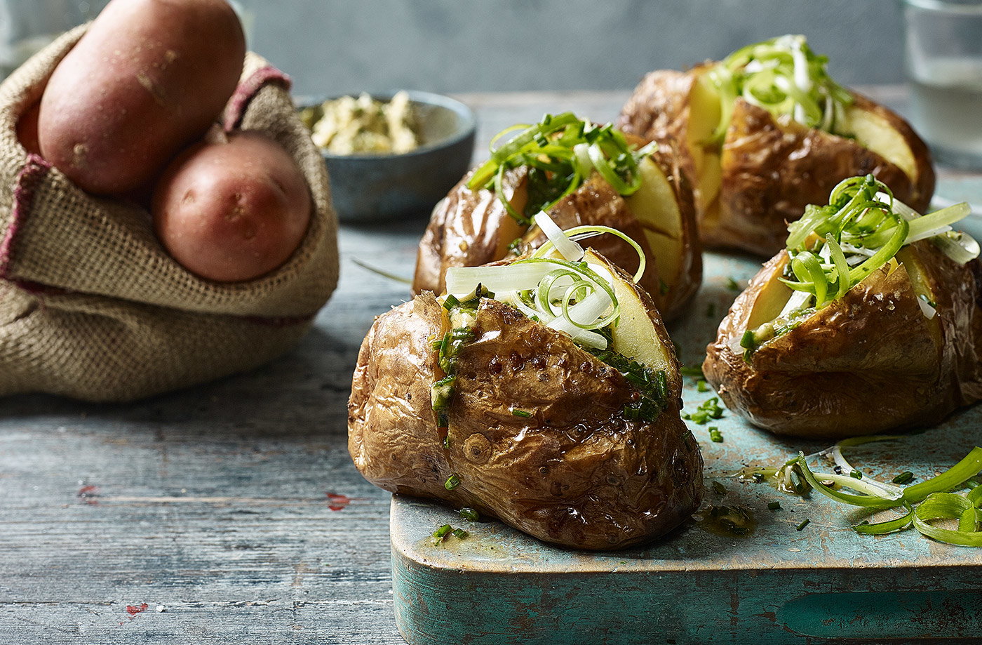Baked potatoes with chipotle-lime butter
