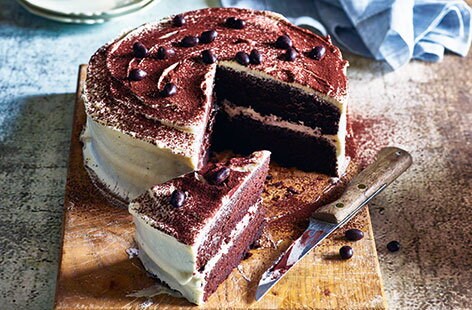 Image of "Cappuccino cake with mallow fluff frosting"