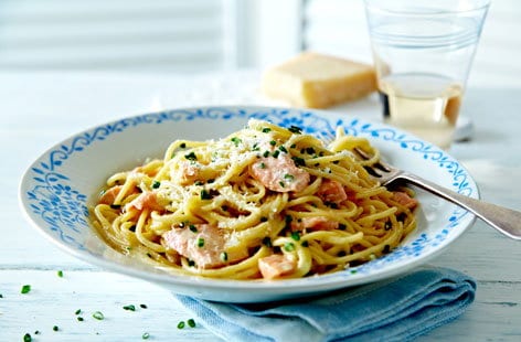 Image of "Salmon carbonara"