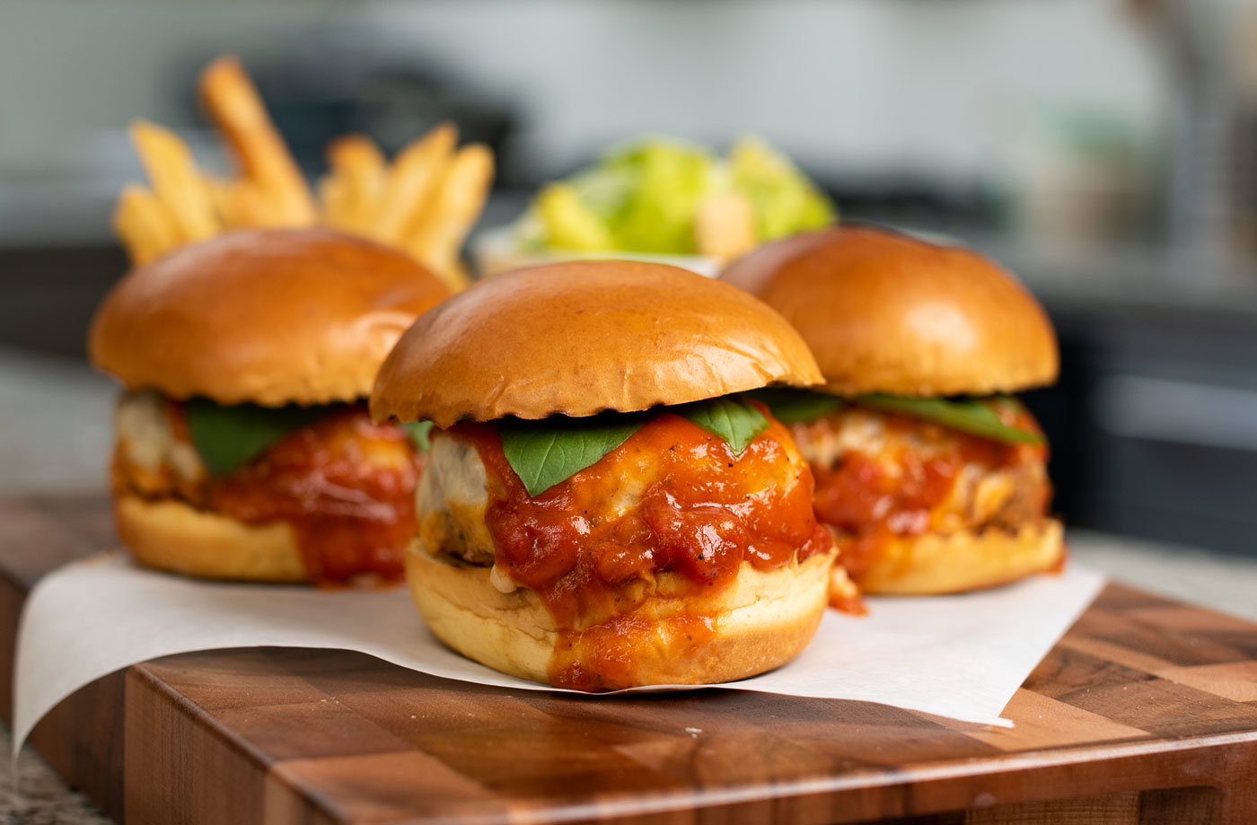 Meaty marinara burgers