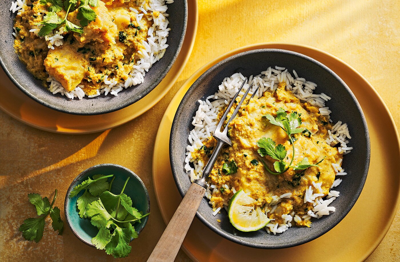 Coconut cod curry