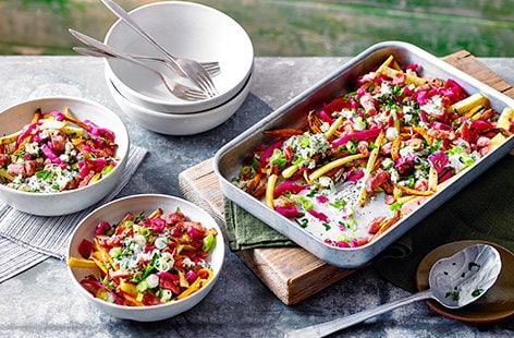 Image of "Loaded sweet potato and parsnip fries"