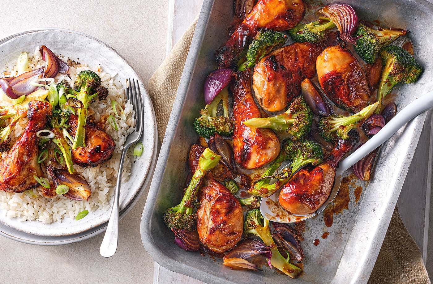 Sticky honey and miso chicken