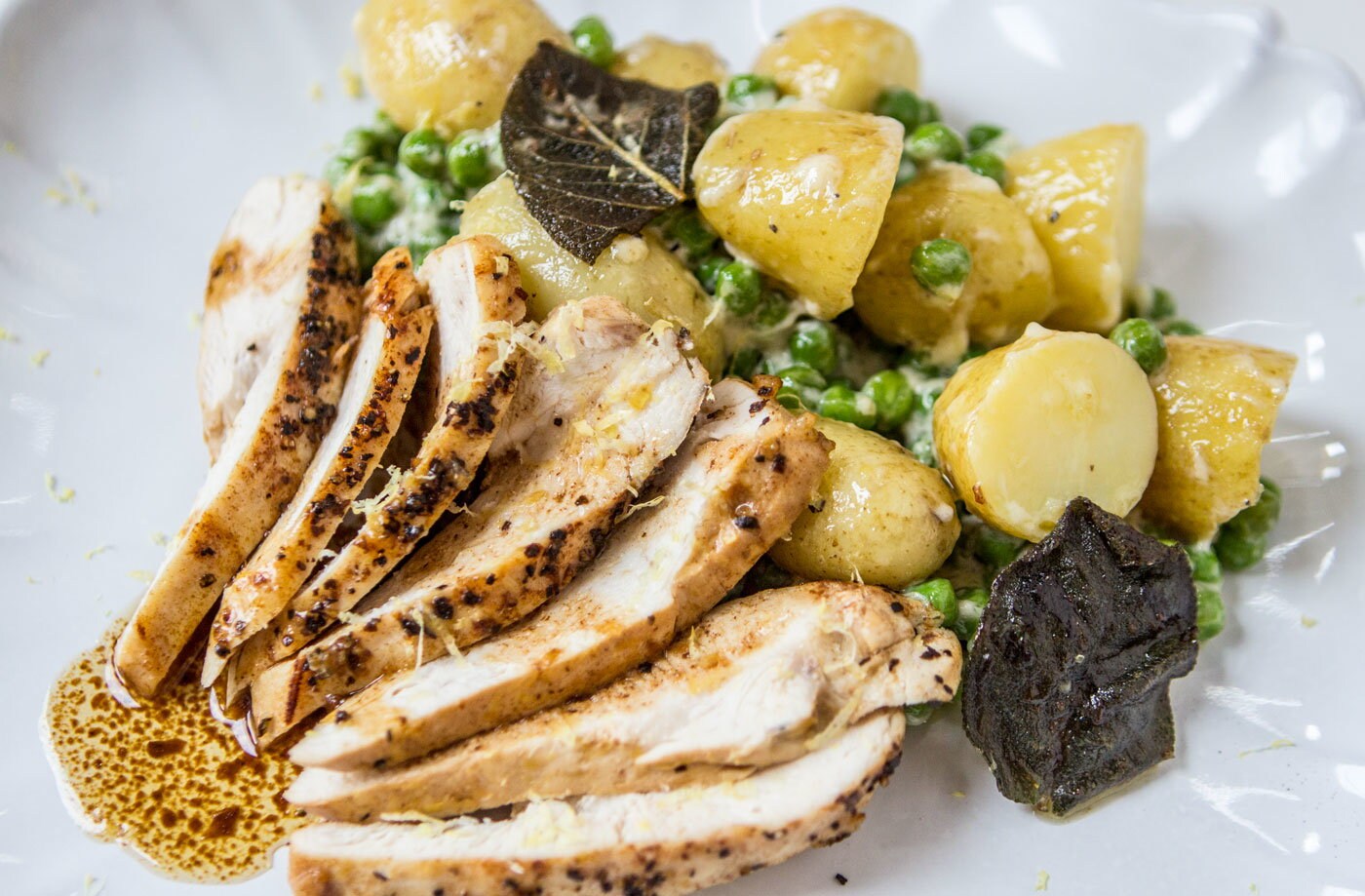 Lemon roasted chicken with potato salad