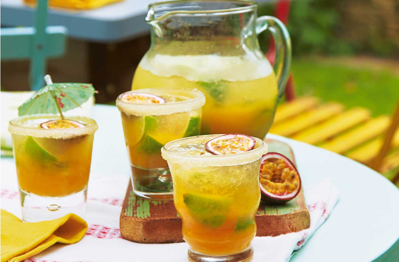 Passion fruit and lime caipivodkas