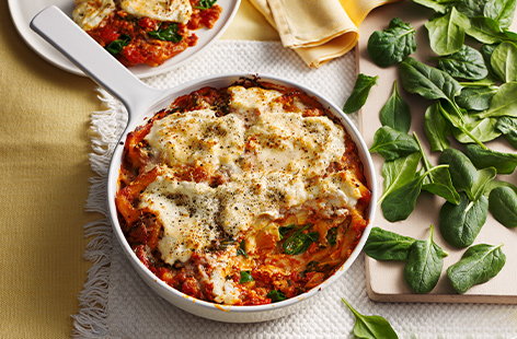 Image of "Cheat's sausage spinach and ricotta lasagne"