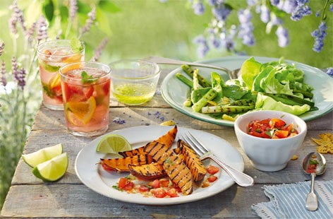 Image of "Sweet potato wedges with salsa"