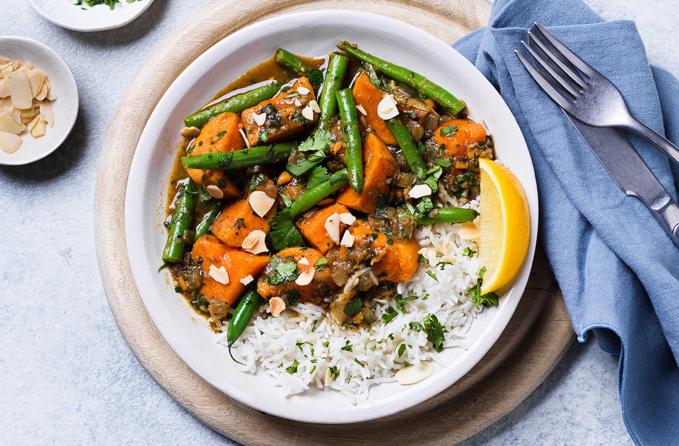 Green bean and sweet potato curry