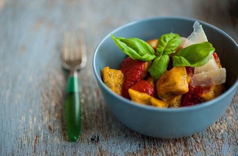 Image of "Shaun Rankin’s sweet potato gnocchi with tomato sauce"