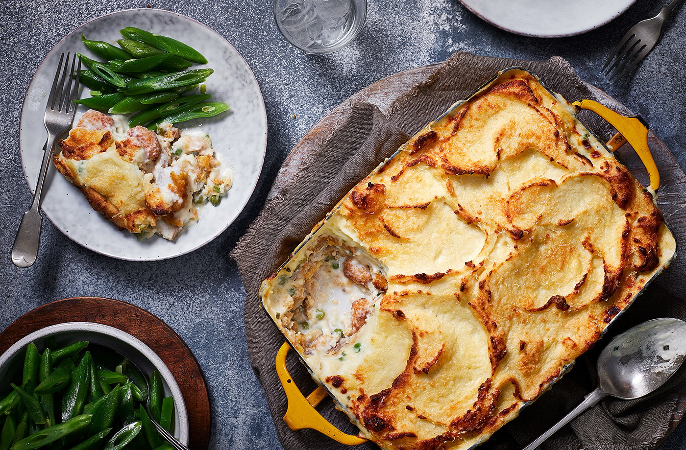 Fish finger and pea pie