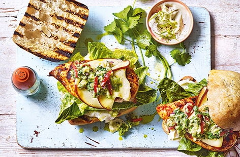 Image of "Mexican-style chicken burgers"