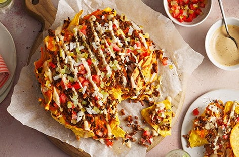 Image of "Air-fryer cheeseburger nachos"