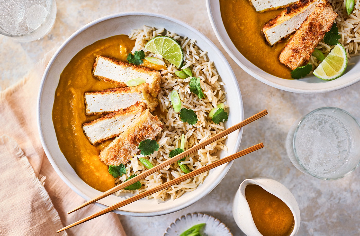 Crispy tofu katsu curry