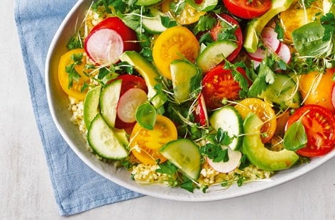 Image of "Herby tomato, avocado and bulgur wheat salad"