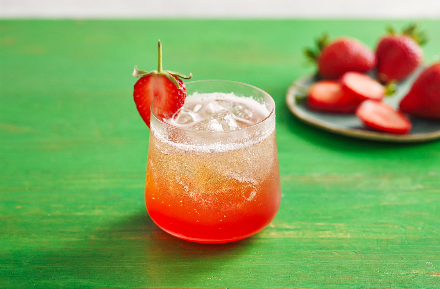 Rhubarb and strawberry shrub