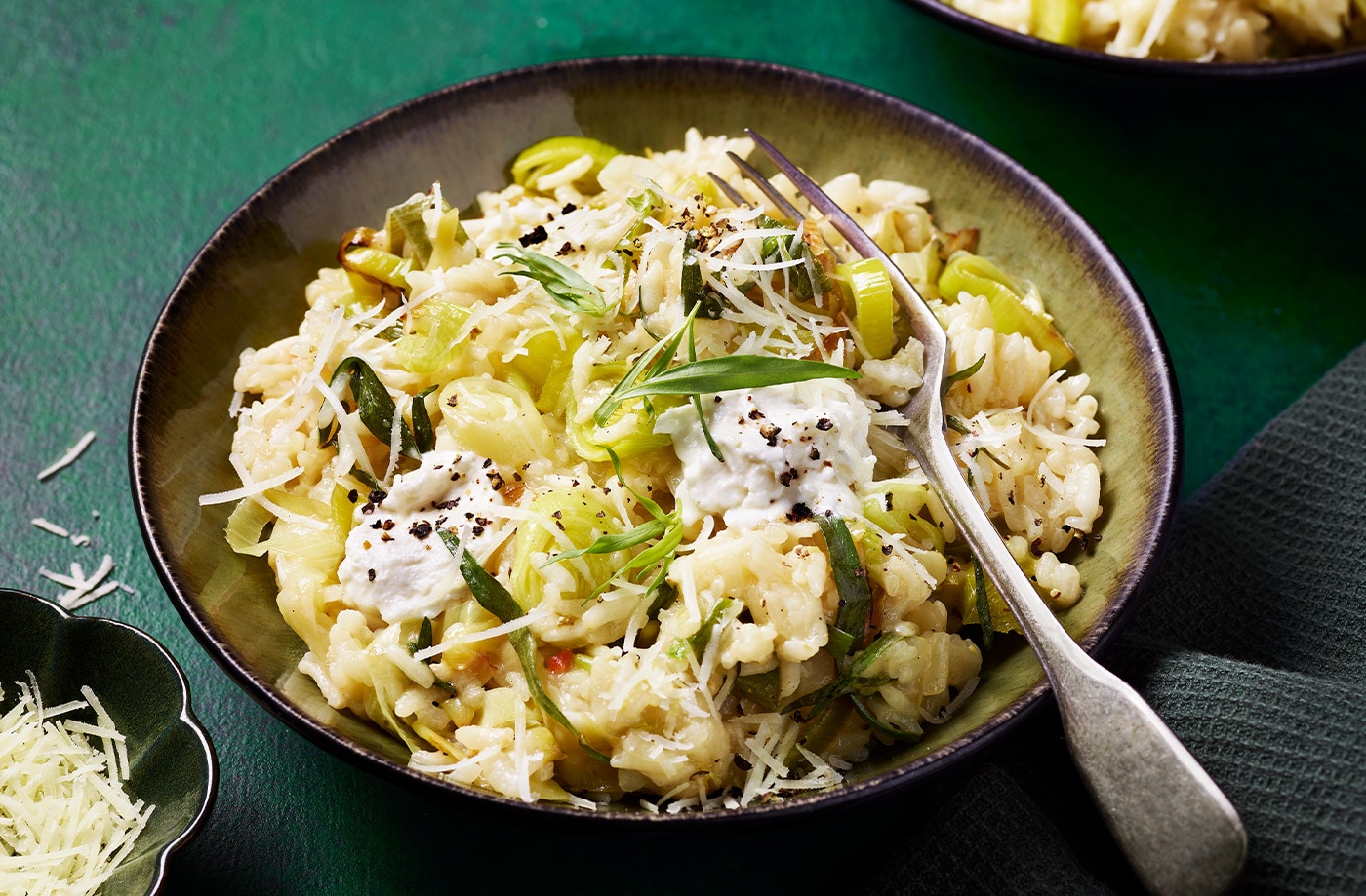 Leek and tarragon risotto