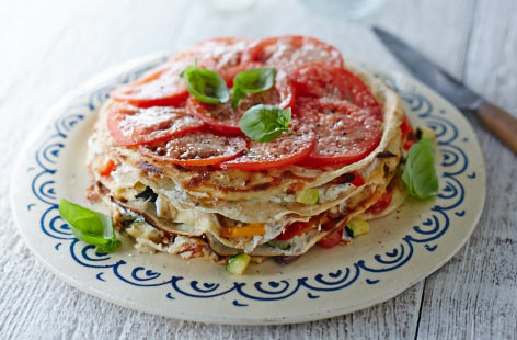 Image of "Roasted vegetable and ricotta crêpe "