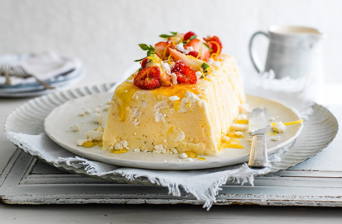 Lemon and yogurt semifreddo