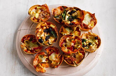 Image of "Muffin tray tortilla pizzas"