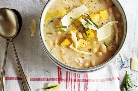 Image of "Italian white bean soup with polenta croutons"