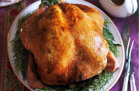Roast turkey with rosemary butter and Marsala gravy