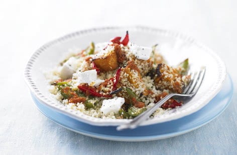 Image of "Roasted sweet potato and peppers with couscous"
