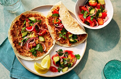 Lahmacun-style smash tacos