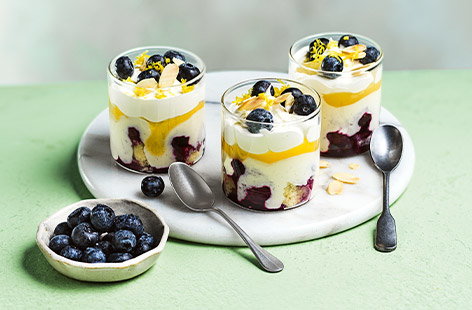 Image of "Blueberry trifle pots"