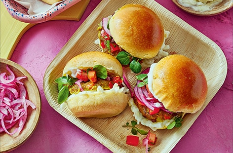Image of "Omar Foster's mini chapli kabab sliders"