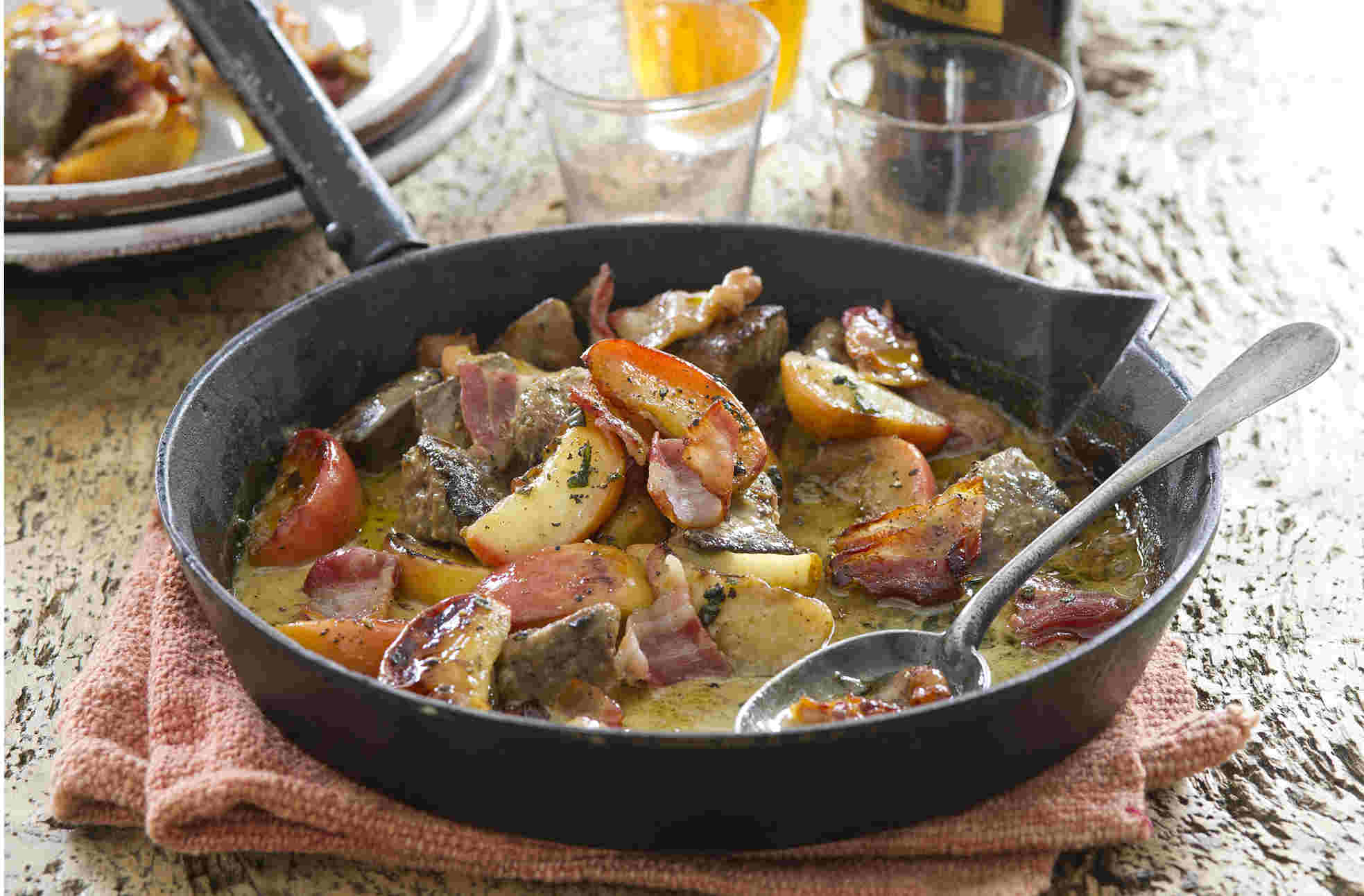 Pig's liver with streaky bacon