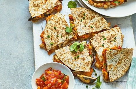 Image of "Smoky BBQ mushroom quesadillas"