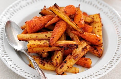 Image of "Sticky Chantenay carrots and parsnips"