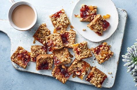Image of "Peanut butter and jam flapjacks"
