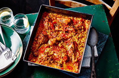 Image of "Spiced chicken and lentil traybake"